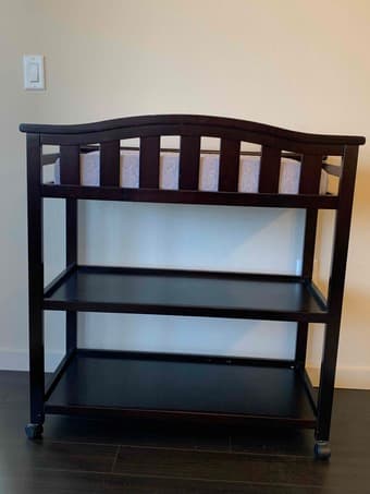 Changing Table for baby and infant with Wheels and Changing Pad. 1