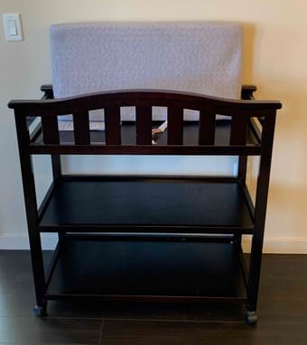 Changing Table for baby and infant with Wheels and Changing Pad. 2