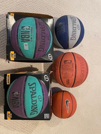 Board games, Jenga, and SPALDING basketballs 4