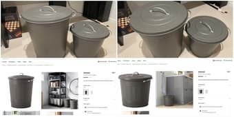 IKEA MICKE Desk, Iron Cabinet, Bookshelf, Bin with Lid 2
