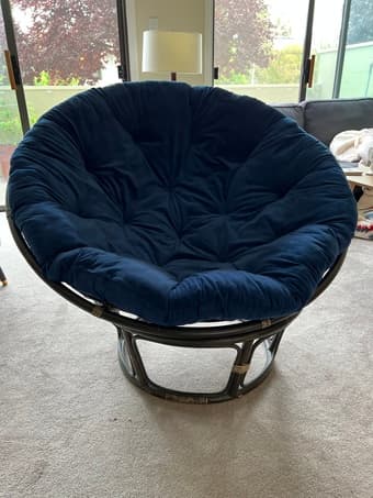 Midnight blue papasan chair 2