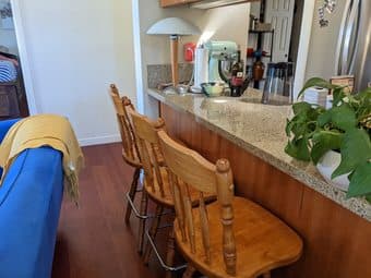 Solid wood bar chairs with swivel (3) 1