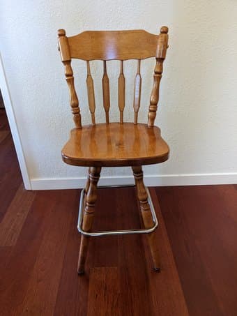 Solid wood bar chairs with swivel (3) 2
