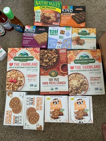 granola bars, cereals, nuts, etc (healthy/ organic) 1