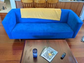 Vintage blue MCM sofa 1