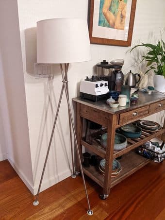 Chrome tripod floor lamps 1