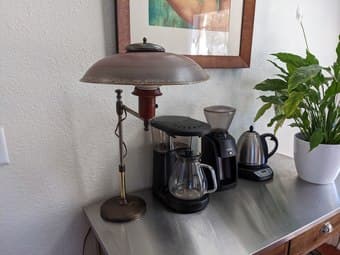 Vintage MCM brass swing-arm desk lamp 1