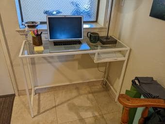 IKEA glass-top laptop desk 1