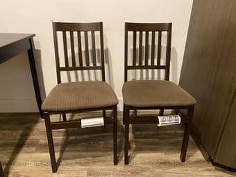 Brown kitchen chairs (pair) 1