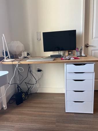 25" x 55" desk with drawers 3
