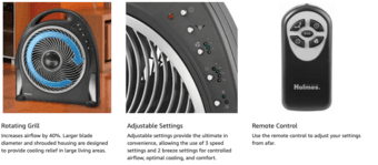 Holmes Oscillating Grill Fan 3