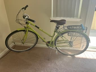 Green bike + lights + lock + helmet 1