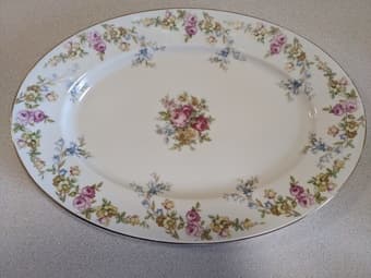 Vintage oval floral platter/tray 1