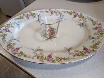 Vintage oval floral platter/tray 2