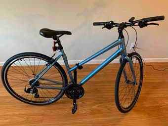 Fully Equipped Hybrid Bike (+ Helmet, Bell, Lights, Stand, U-Lock) 1