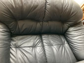 Leather Sofa set, 3 seater, 2 seater, and a single included, black 2