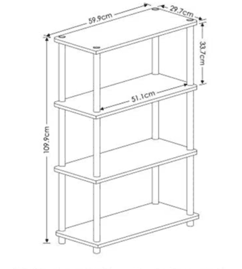 Black 4 shelf unit 2
