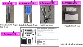Toaster, Insulated lunch bag, Hair Straightener, Haircut kit 3