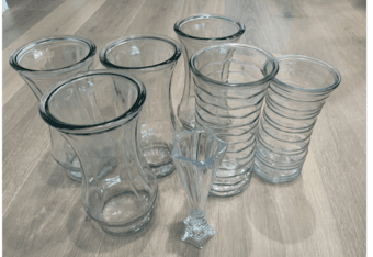 Shiny Glass Flower Vase Sets of 7 1