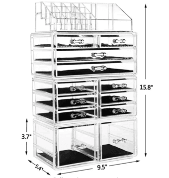 Makeup Organizer Cosmetic Storage Drawers and Jewelry Display 2