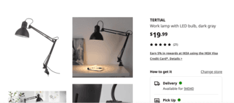 Ikea work lamp-pick up in 94040 2
