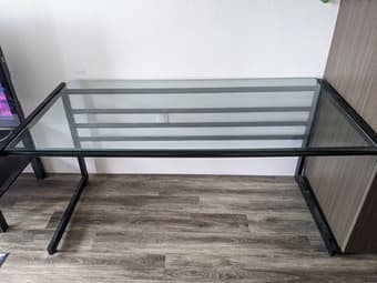 Large glass and metal desk 1