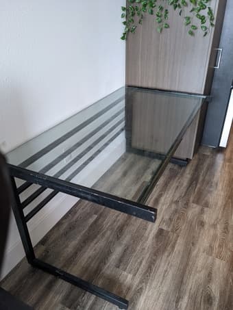 Large glass and metal desk 2