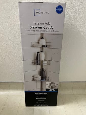 Tension Pole Shower Caddy, Satin Nickel 1