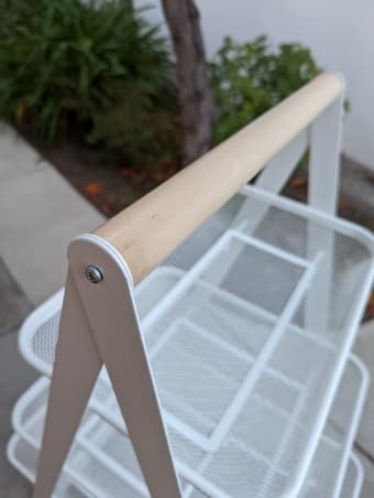 Utility cart with wooden accents and wheels, like-new from IKEA 2