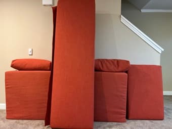 Ikea Friheten Sleeper Sofa w/ Storage in Dark Orange 1