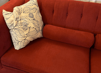 Red Tufted Sofa-$180 2