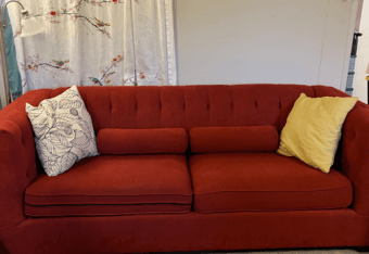 Red Tufted Stylish Sofa-$100 1