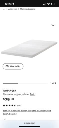IKEA mattress topper twin size 1
