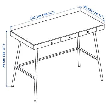 New IKEA LILLASEN Desk, Bamboo 40 1/8x19 1/4 " with Drawers 2