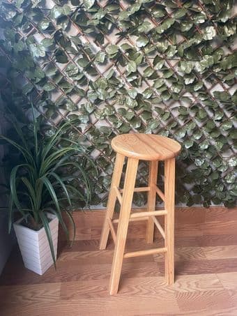 Tall Wooden Barstool - $15, excellent condition 1
