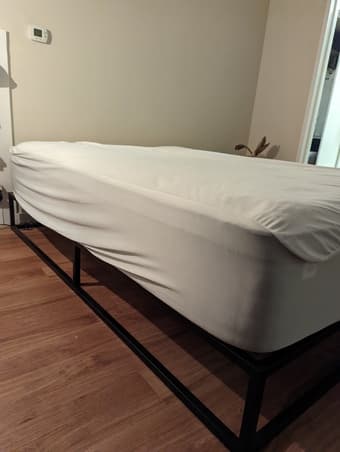 Queen size bed frame and mattress 1