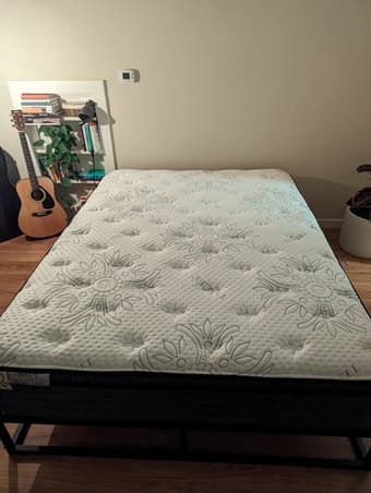 Queen size bed frame and mattress 3