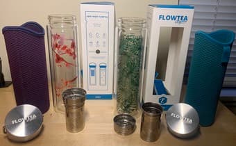 Insulated Glass Tea Bottles, with filter and case 1