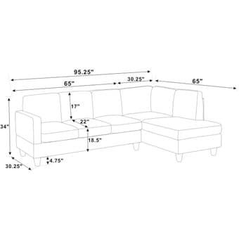 Grey Karina-Louise 2 - Piece Upholstered Sectional Sofa 3