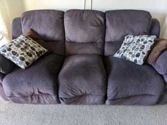 Reclining sofa, dark gray/brown 2