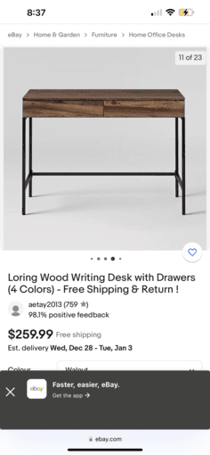 Brand new Desk Loring wood 1
