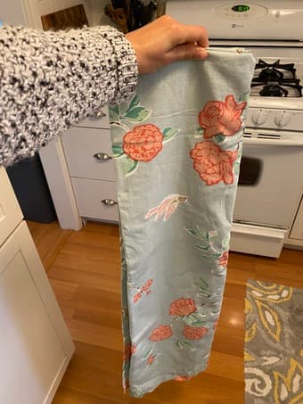 Floral cloth shower curtain 1