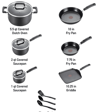 T-fal Pots and Pans Set of 12 2