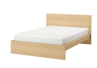 ikea malm bed frame in oak veneer (queen) 1