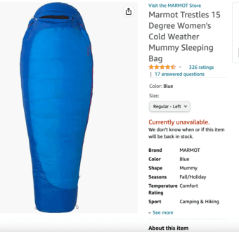 Marmot Trestles 15 Degree Women's Sleeping Bag 1
