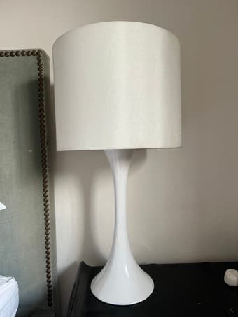 CB2 Ada II White Table Lamps (2x) 3