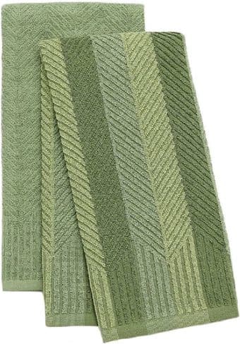 BRAND NEW pair of antimicrobial kitchen towels in green 1