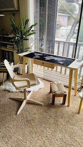 Ikea Lisabo Laptop Desk, Odger Chair, and Footrest 1