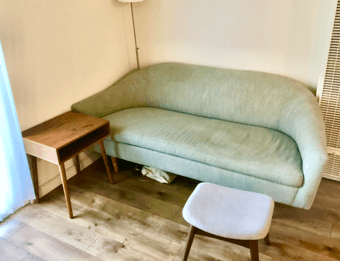 Mid-century West Elm coach sofa 1