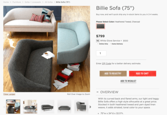 Mid-century West Elm coach sofa 2